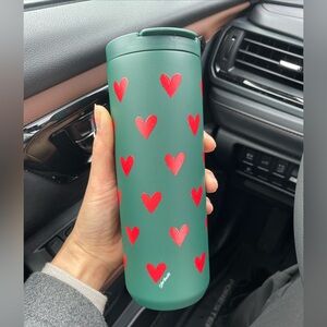 NEW Starbucks 2026 Red Hearts Valentine’s Day Stainless Steel Green Tumbler 16oz